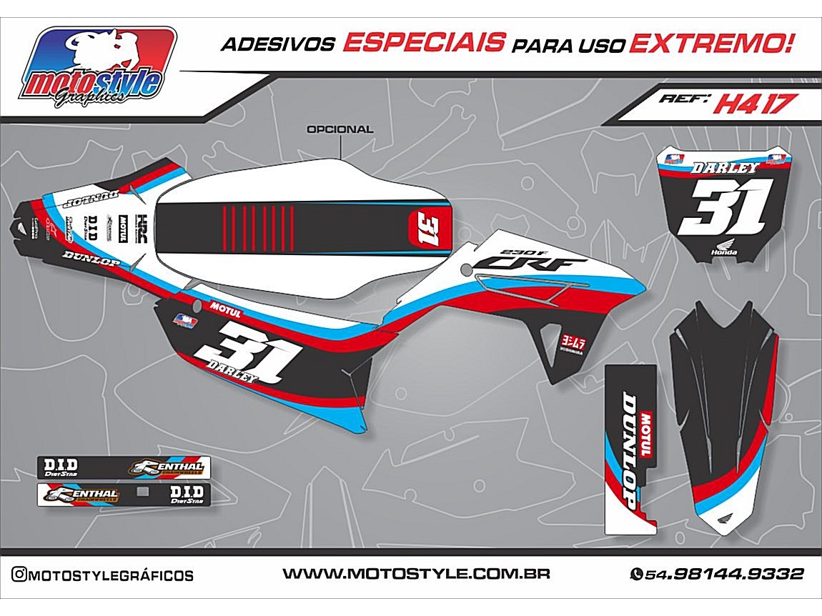 H417 GRÁFICO ADESIVO HONDA CRF 230