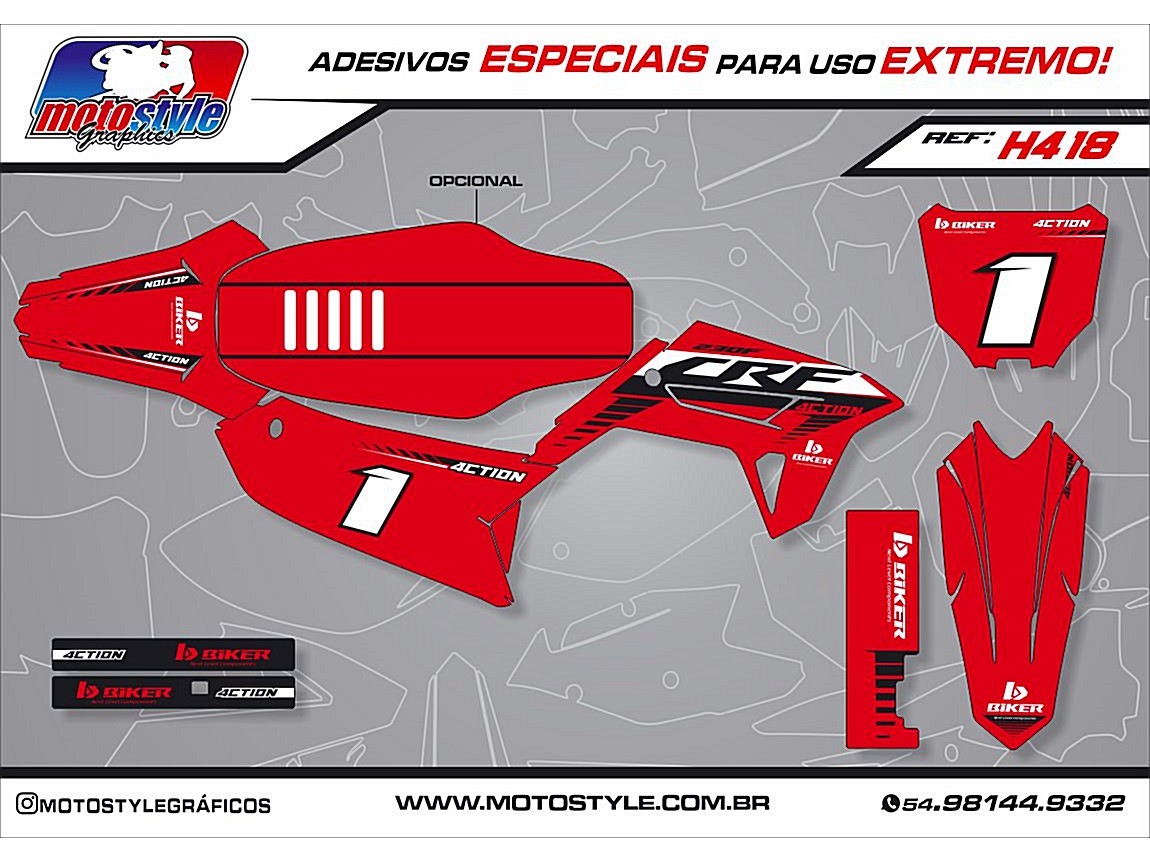 H418 GRÁFICO ADESIVO HONDA CRF 230