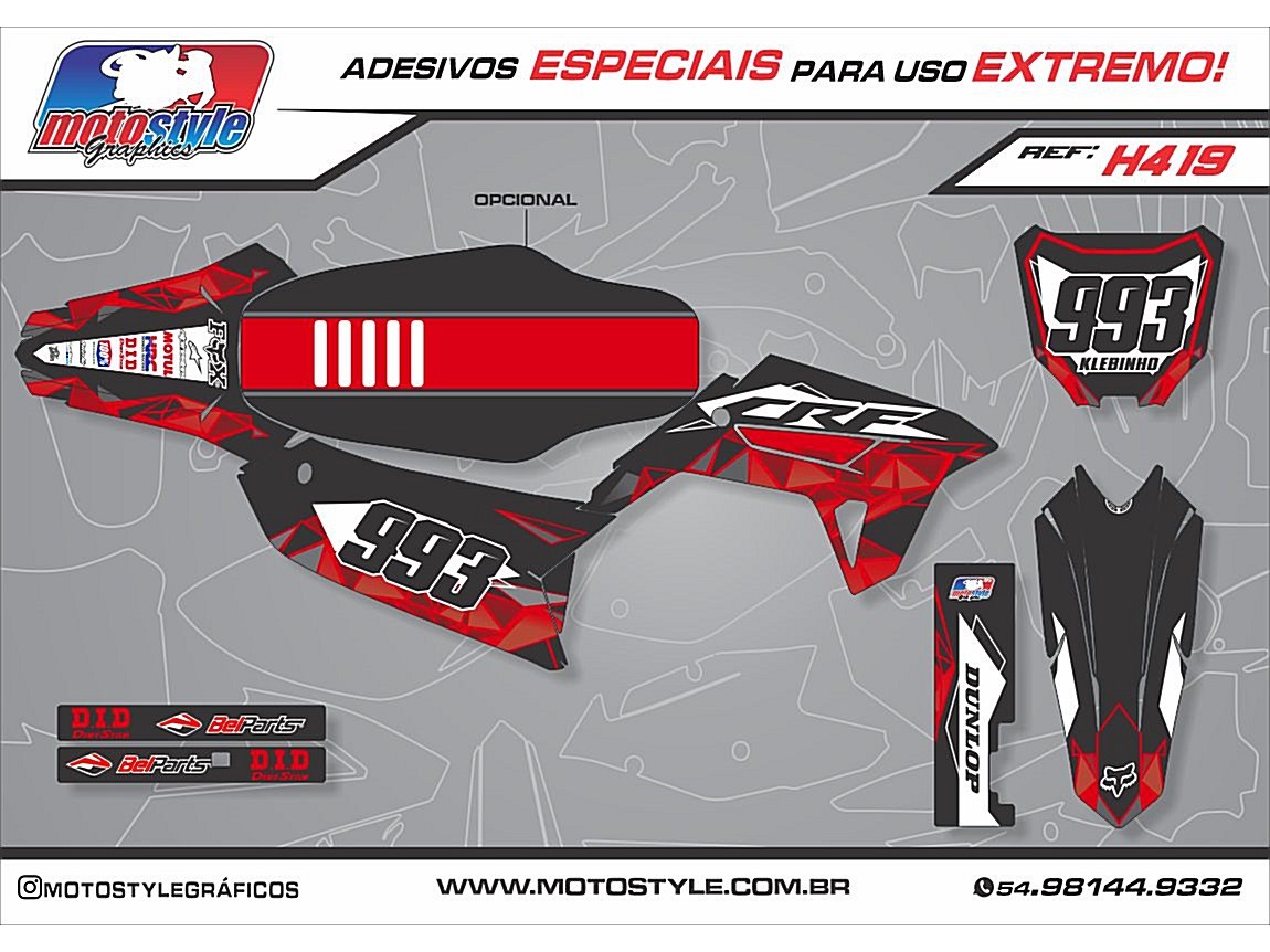 H419 GRÁFICO ADESIVO HONDA CRF 230