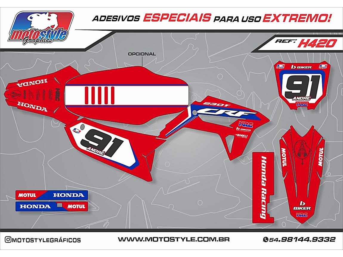 H420 GRÁFICO ADESIVO HONDA CRF 230