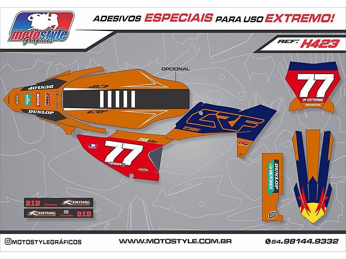 H423 GRÁFICO ADESIVO HONDA CRF 230