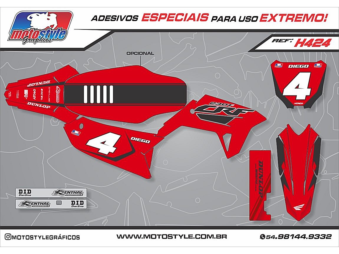 H424 GRÁFICO ADESIVO HONDA CRF 230