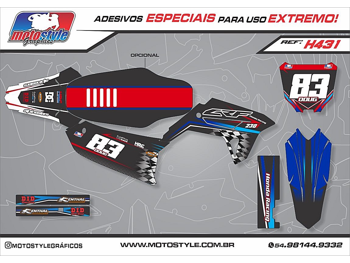H431 GRÁFICO ADESIVO HONDA CRF 230