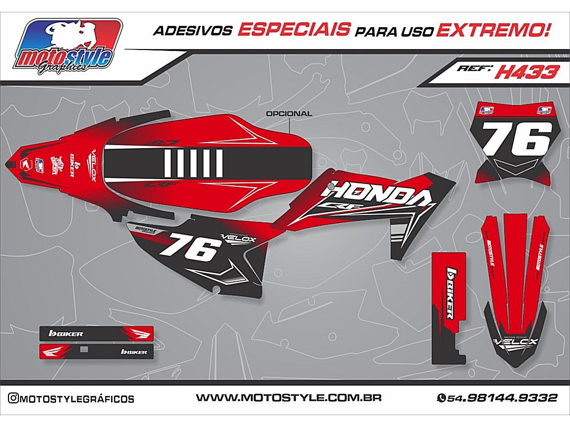 H433 GRÁFICO ADESIVO HONDA CRF 230