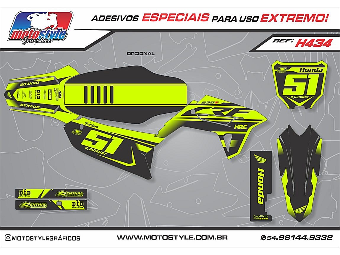 H434 GRÁFICO ADESIVO HONDA CRF 230