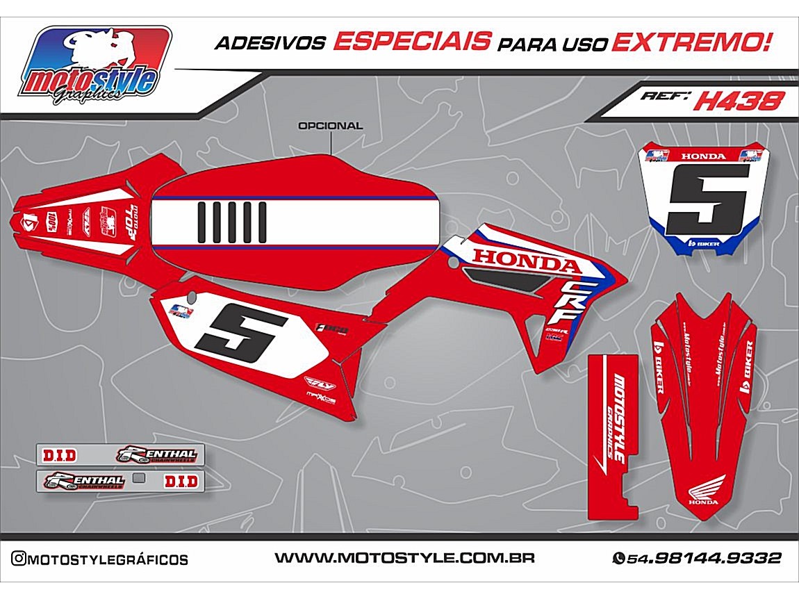 H438 GRÁFICO ADESIVO HONDA CRF 230