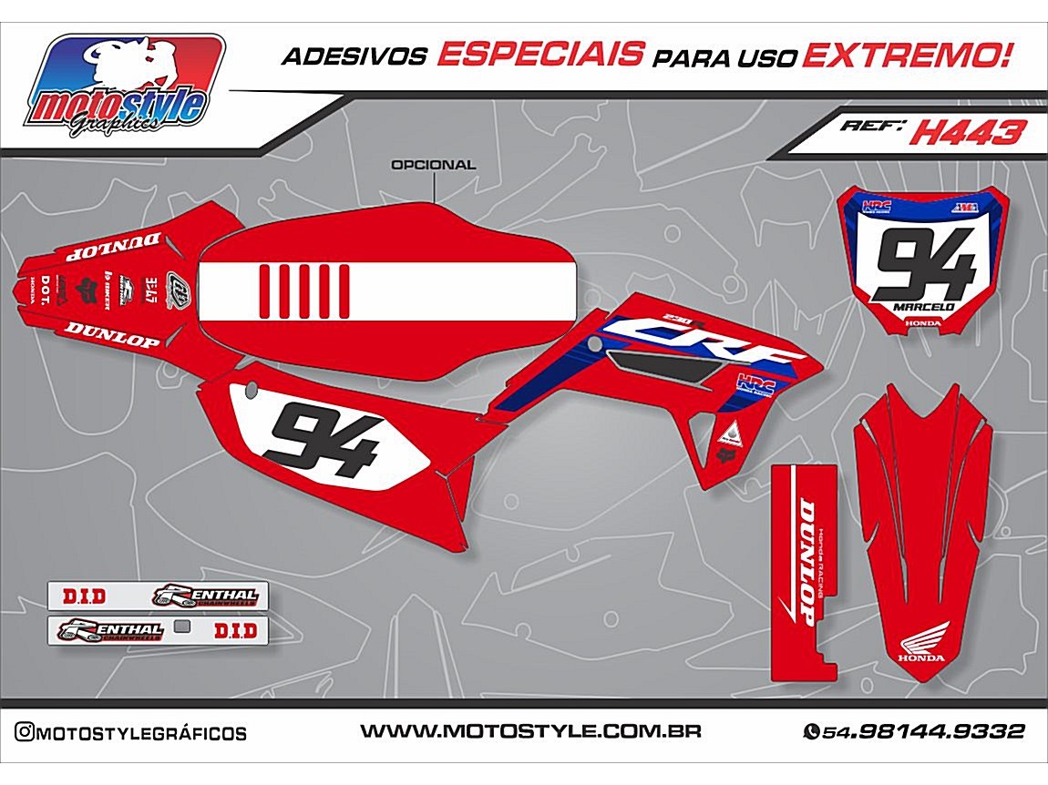 H443 GRÁFICO ADESIVO HONDA CRF 230