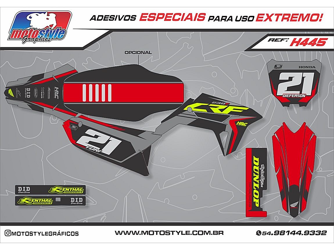 H445 GRÁFICO ADESIVO HONDA CRF 230