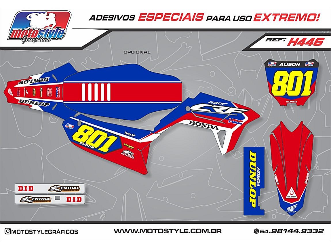 H446 GRÁFICO ADESIVO HONDA CRF 230