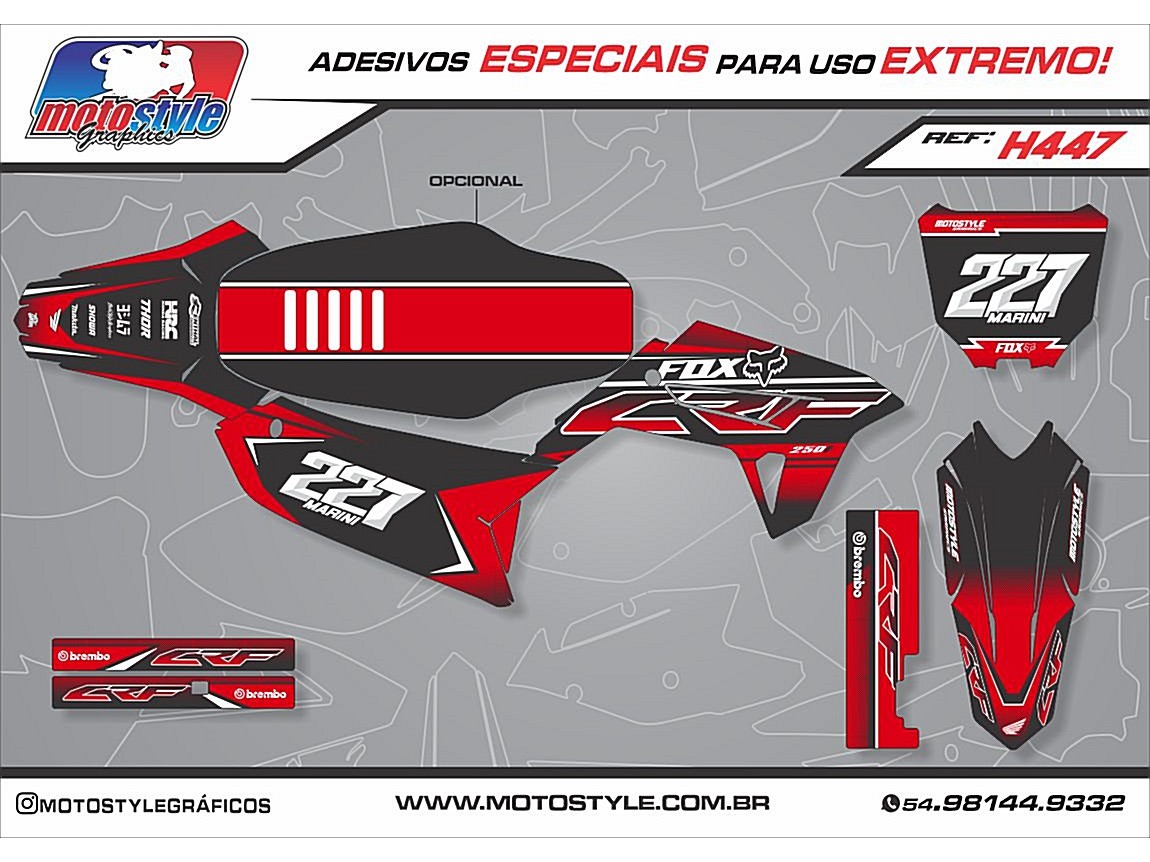 H447 GRÁFICO ADESIVO HONDA CRF 230