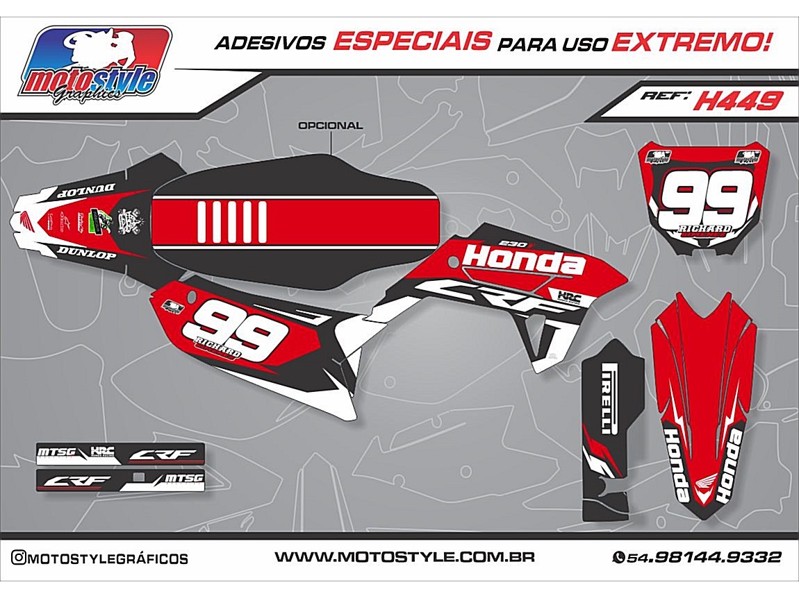H449 GRÁFICO ADESIVO HONDA CRF 230