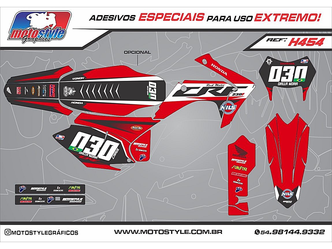 H454 GRÁFICO ADESIVO HONDA CRF 230