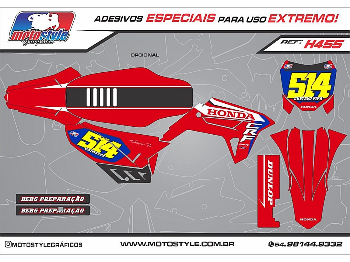 H455 GRÁFICO ADESIVO HONDA CRF 230