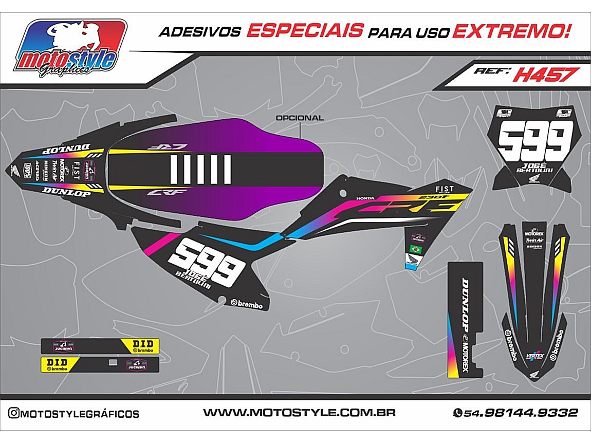 H457 GRÁFICO ADESIVO HONDA CRF 230