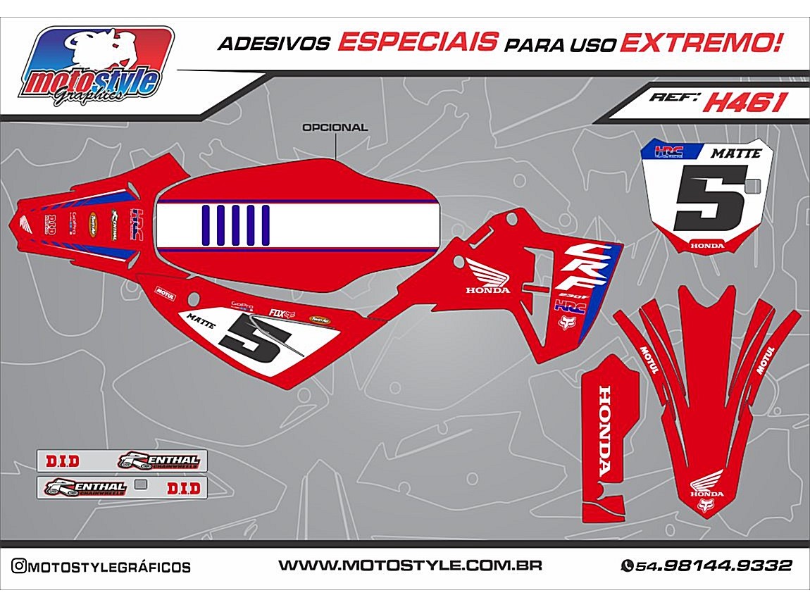 H461 GRÁFICO ADESIVO HONDA CRF 230