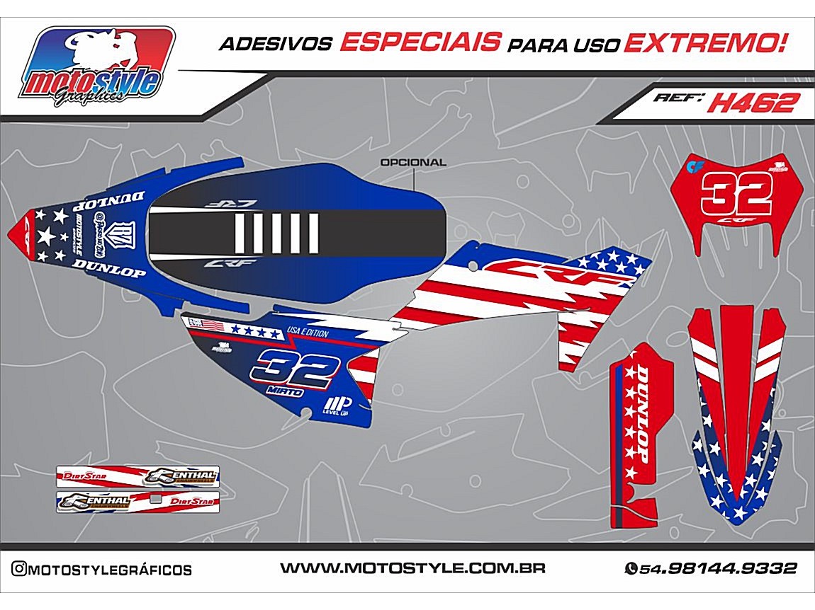 H462 GRÁFICO ADESIVO HONDA CRF 230