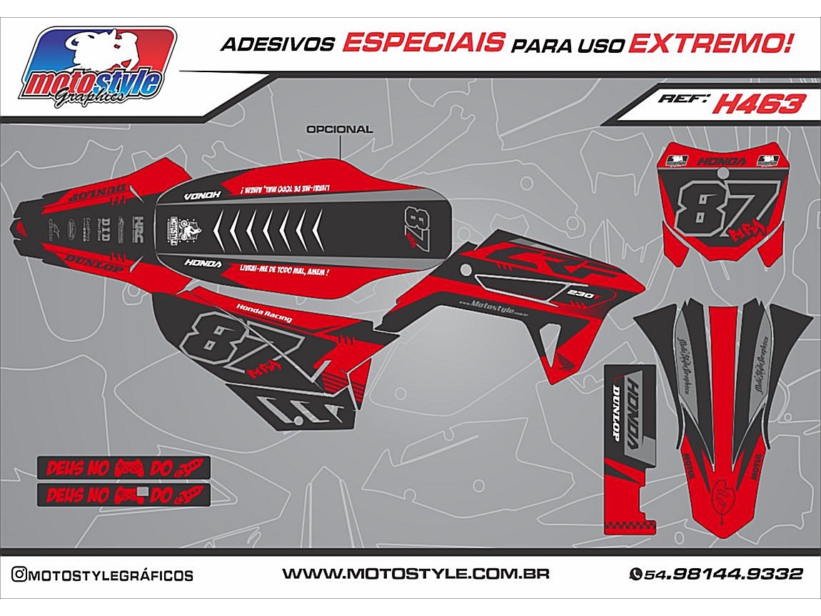 H463 GRÁFICO ADESIVO HONDA CRF 230