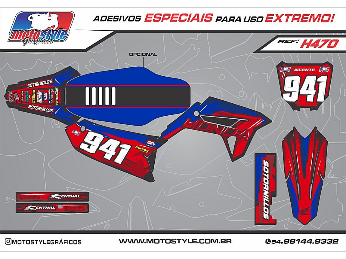 H470 GRÁFICO ADESIVO HONDA CRF 230
