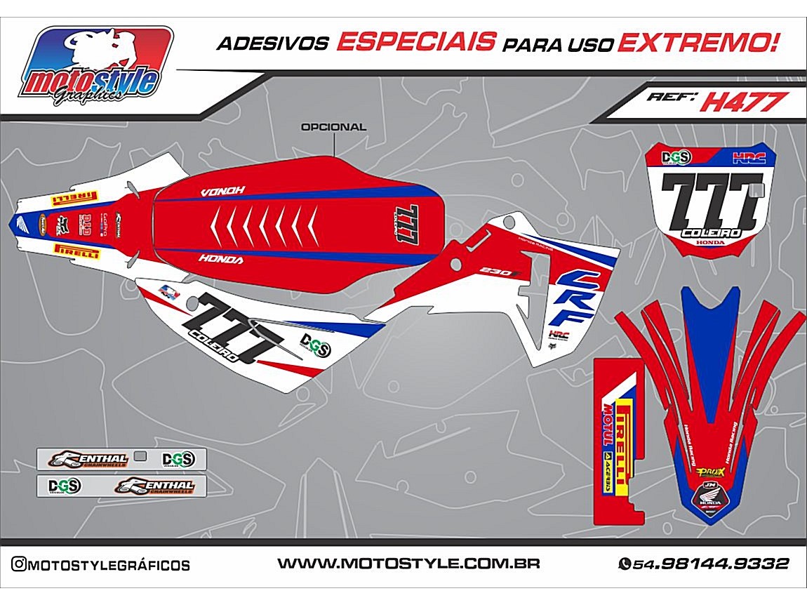 H477 GRÁFICO ADESIVO HONDA CRF 230