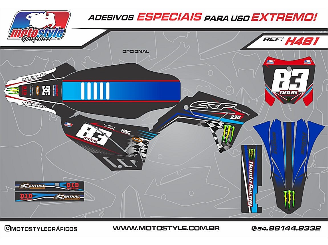H481 GRÁFICO ADESIVO HONDA CRF 230