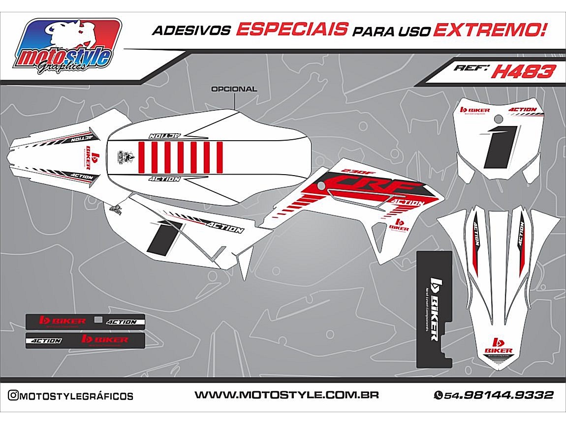 H483 GRÁFICO ADESIVO HONDA CRF 230