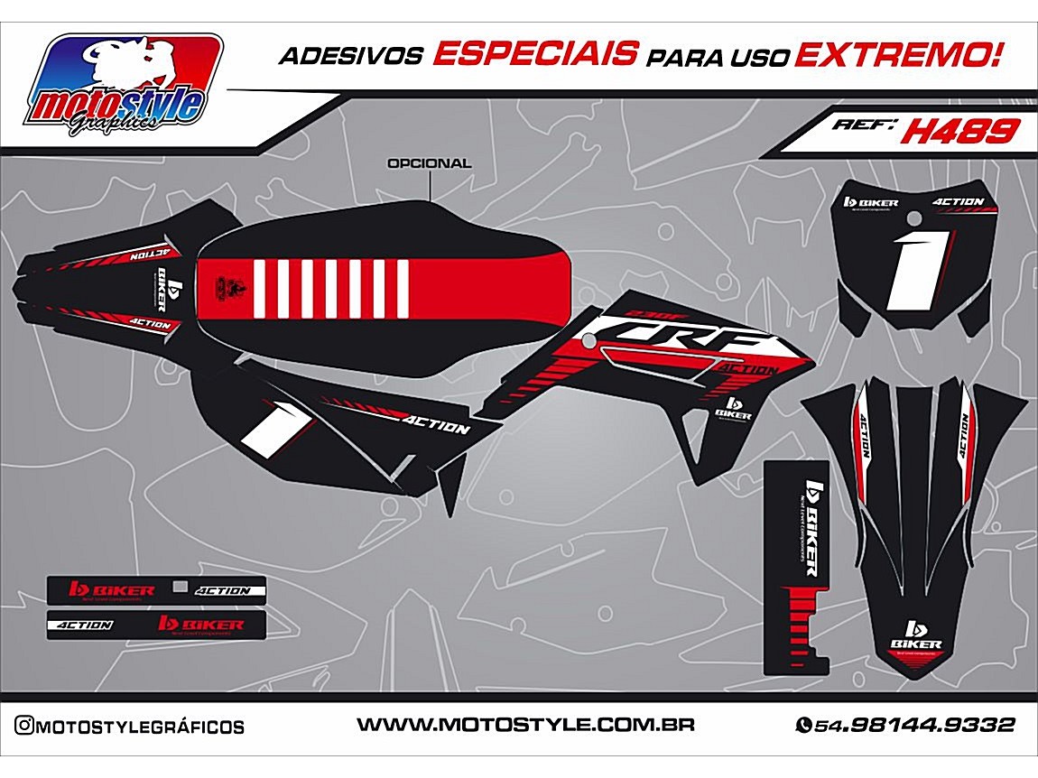 H489 GRÁFICO ADESIVO HONDA CRF 230