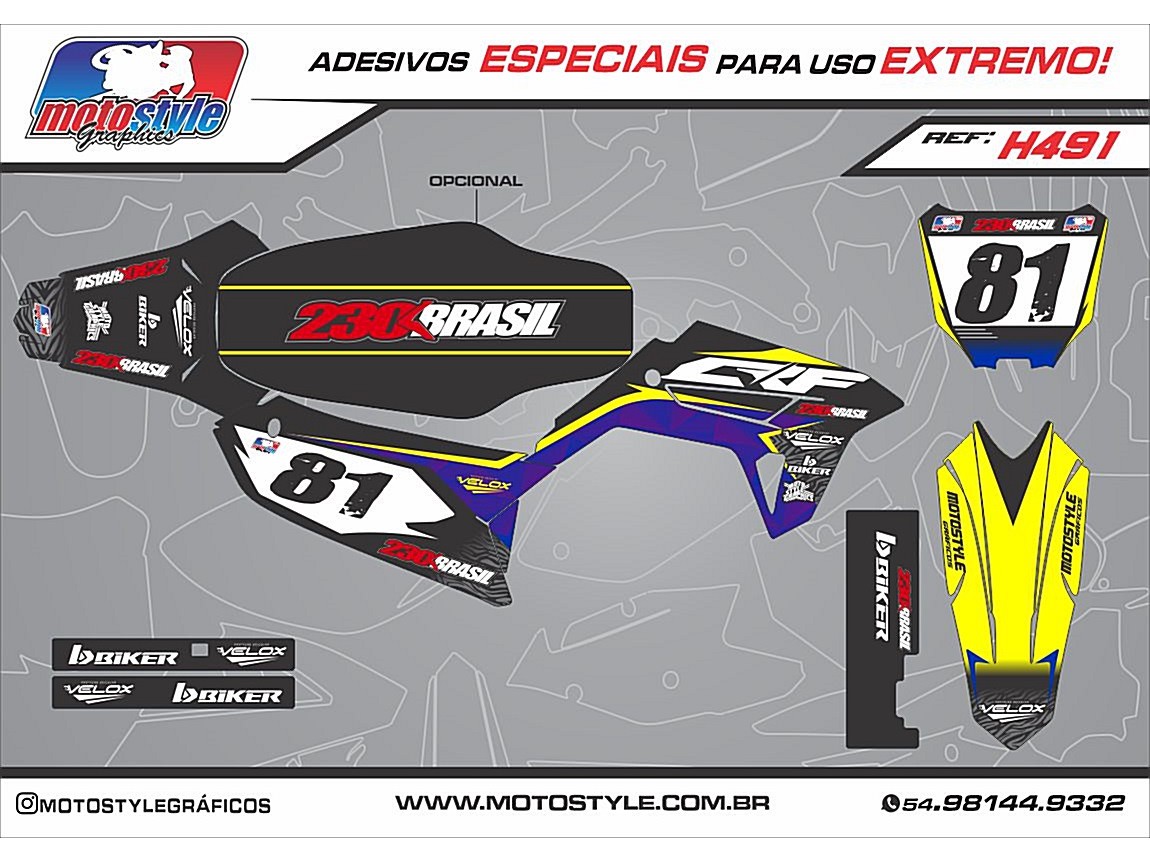 H491 GRÁFICO ADESIVO HONDA CRF 230