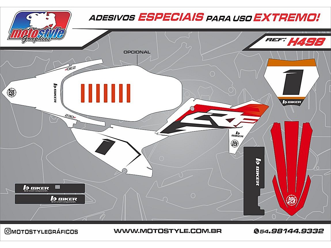 H498 GRÁFICO ADESIVO HONDA CRF 230