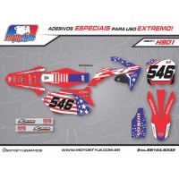 H901 GRÁFICO ADESIVO HONDA CRF 250 - 450 AZUL E VERMELHO