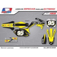 H902 GRÁFICO ADESIVO HONDA CRF 250 - 450 PRETO E AMARELO