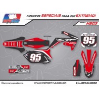 H903 GRÁFICO ADESIVO HONDA CRF 250 - 450 PRETO E VERMELHO