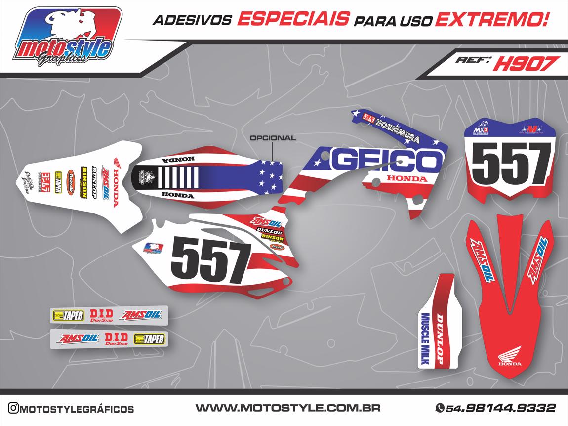 H907 GRÁFICO ADESIVO HONDA CRF 250 - 450 GEICO