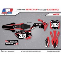 H913 GRÁFICO ADESIVO HONDA CRF 250 - 450 PRETO E VERMELHO