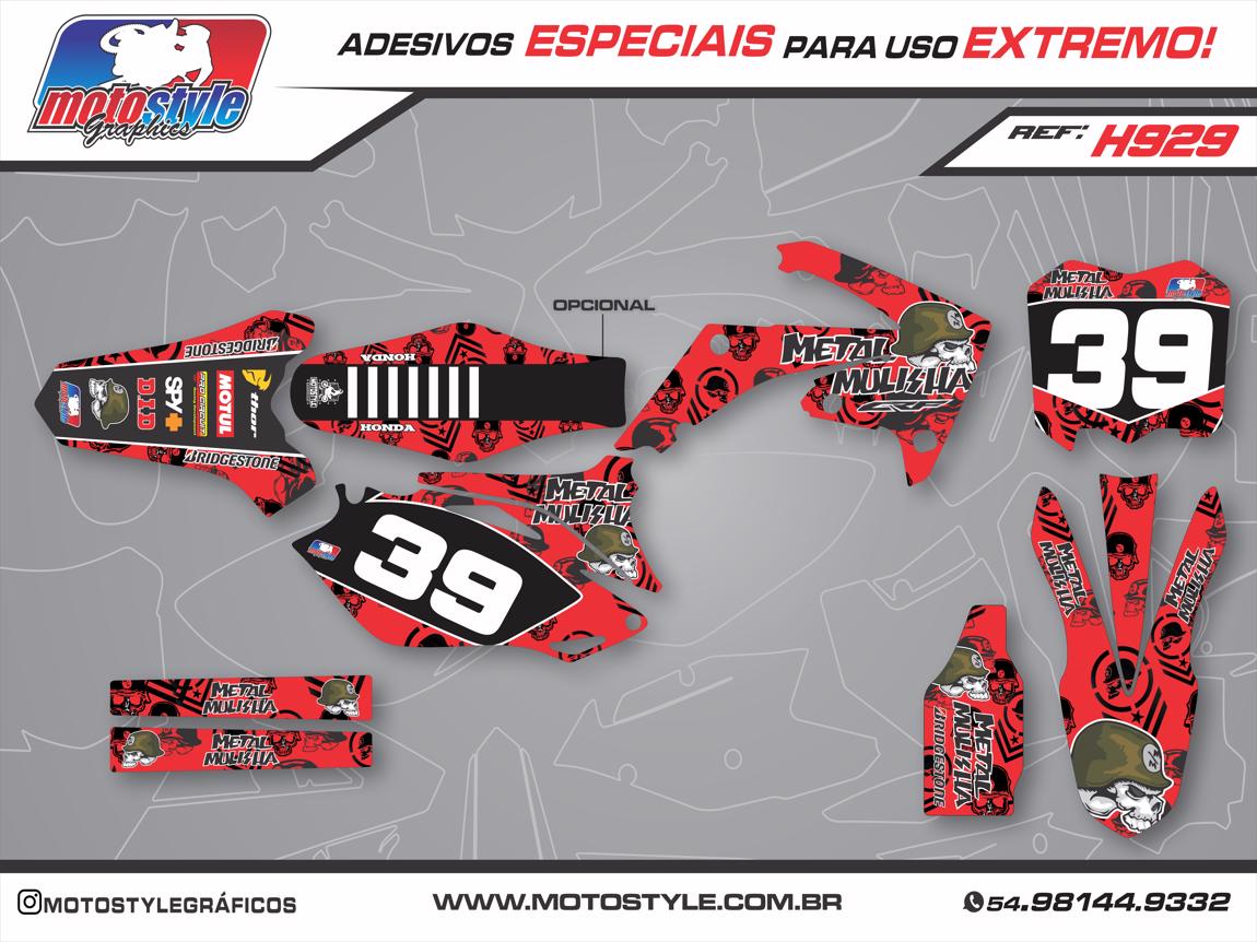 H929 GRÁFICO ADESIVO HONDA CRF 250 - 450 METAL MULISHA