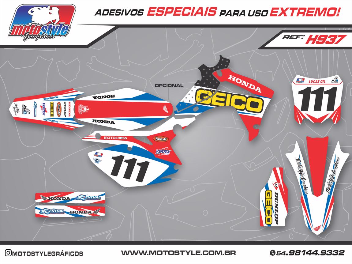 H937 GRÁFICO ADESIVO HONDA CRF 250 - 450 GEICO