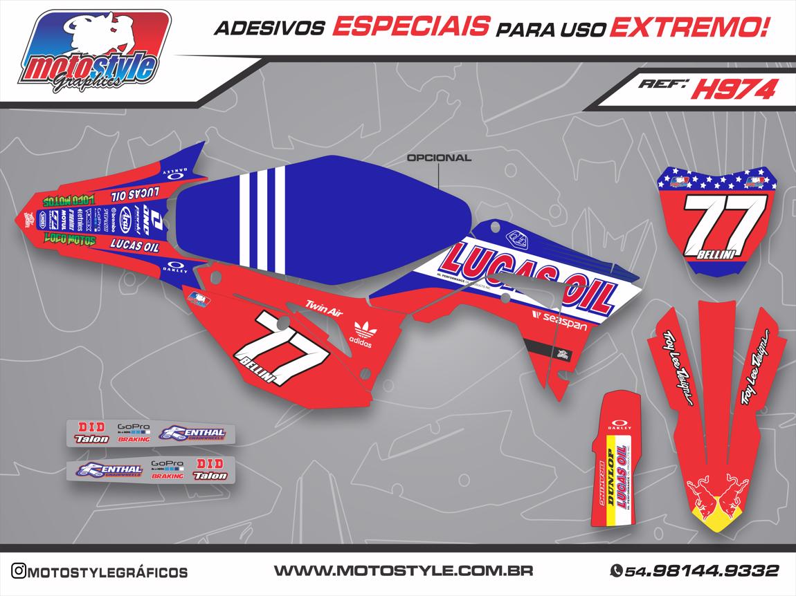 H974 GRÁFICO ADESIVO HONDA CRF 250 - 450 LUCAS OIL