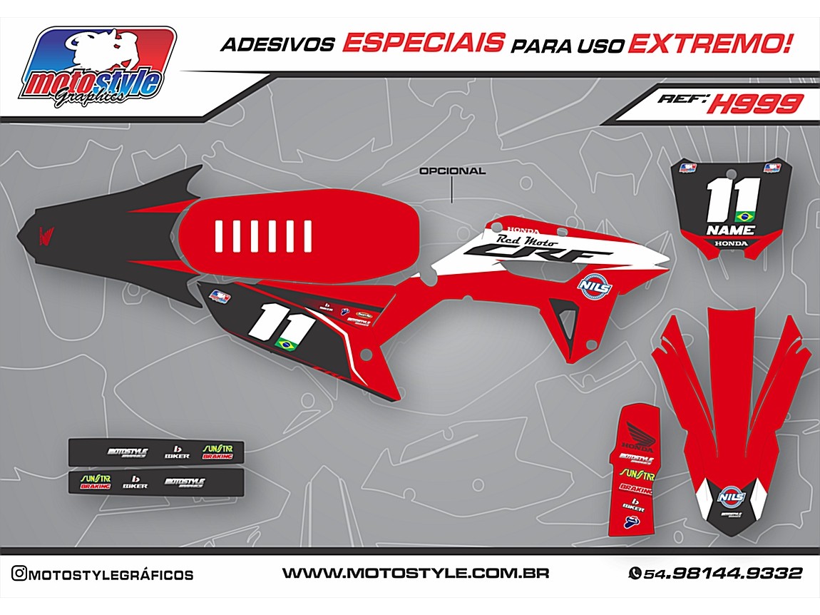 H999 GRÁFICO ADESIVO HONDA CRF 250 - 450