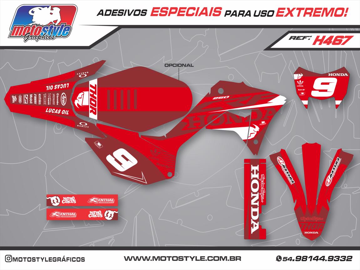 H467 GRÁFICO ADESIVO HONDA CRF 250F RACING