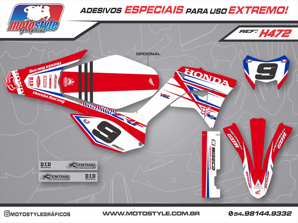 H472 GRÁFICO ADESIVO HONDA CRF 250F FOX