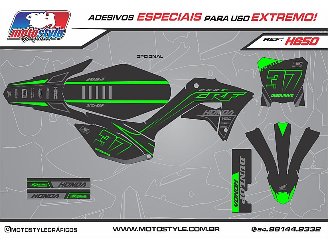 H650 GRÁFICO ADESIVO HONDA CRF 250F