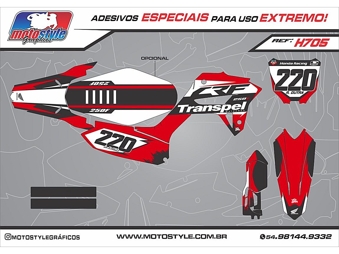 H705 GRÁFICO ADESIVO HONDA CRF 250F