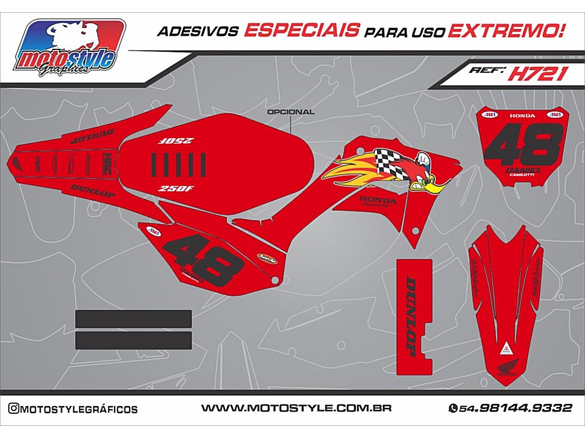H721 GRÁFICO ADESIVO HONDA CRF 250F