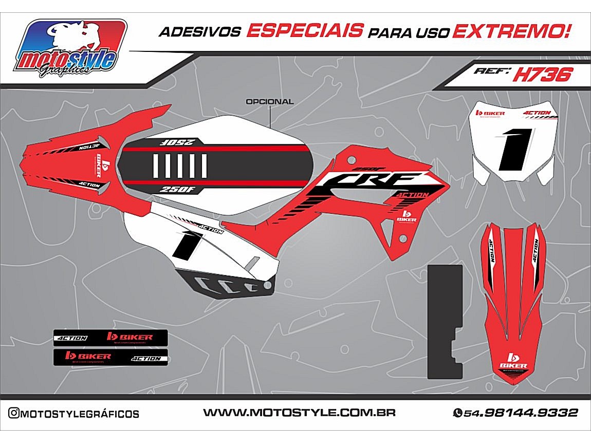 H736 GRÁFICO ADESIVO HONDA CRF 250F