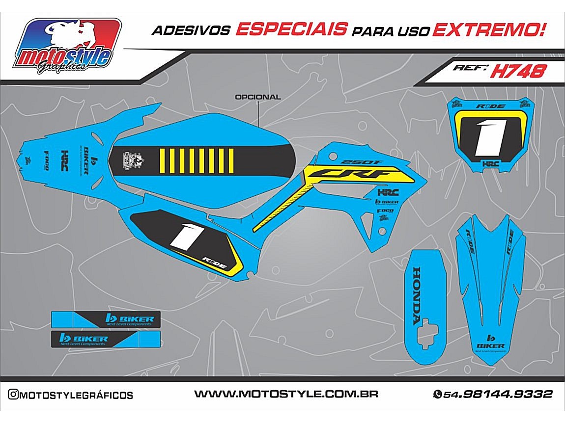 H748 GRÁFICO ADESIVO HONDA CRF 250F