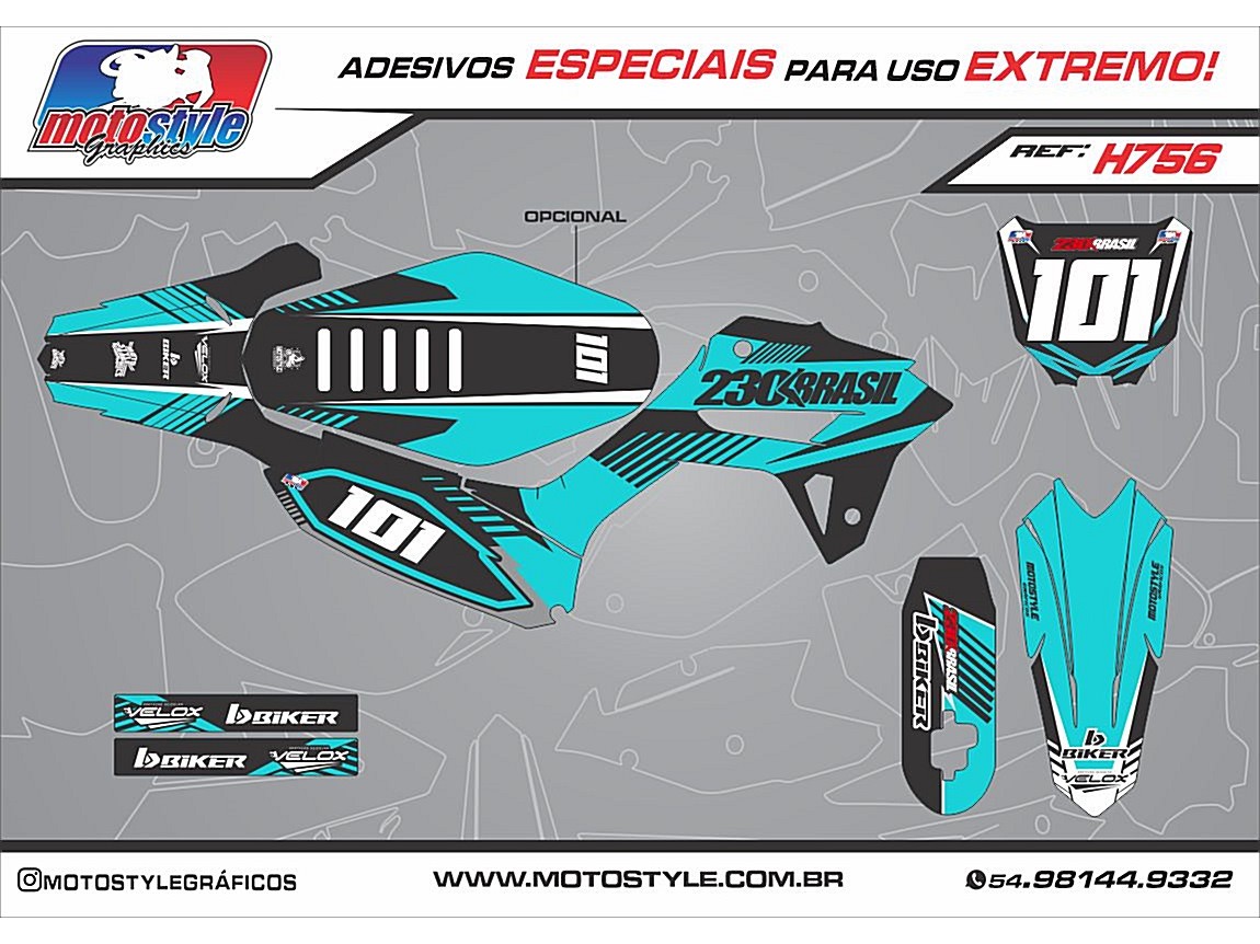 H756 GRÁFICO ADESIVO HONDA CRF 250F