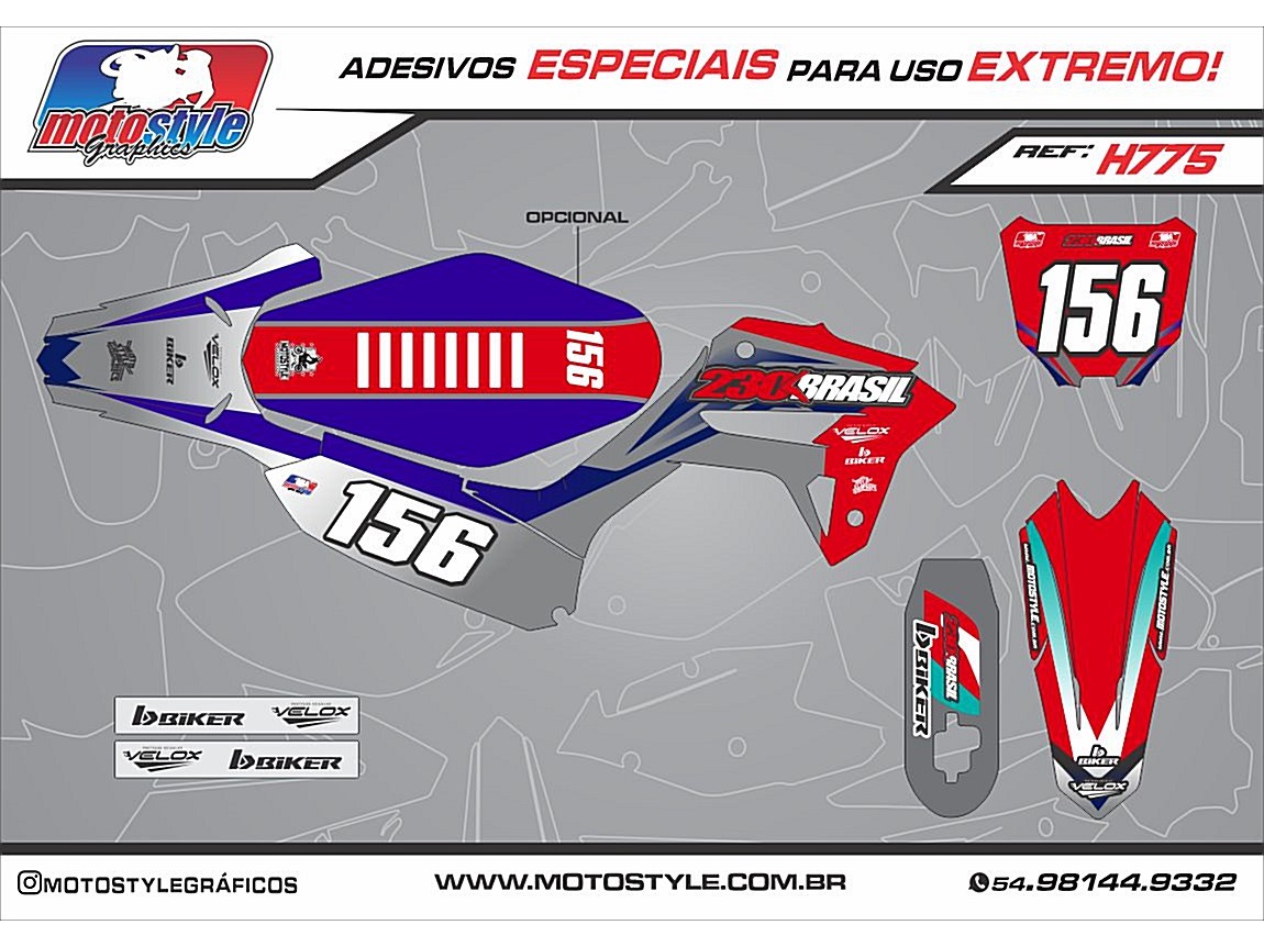 H775 GRÁFICO ADESIVO HONDA CRF 250F