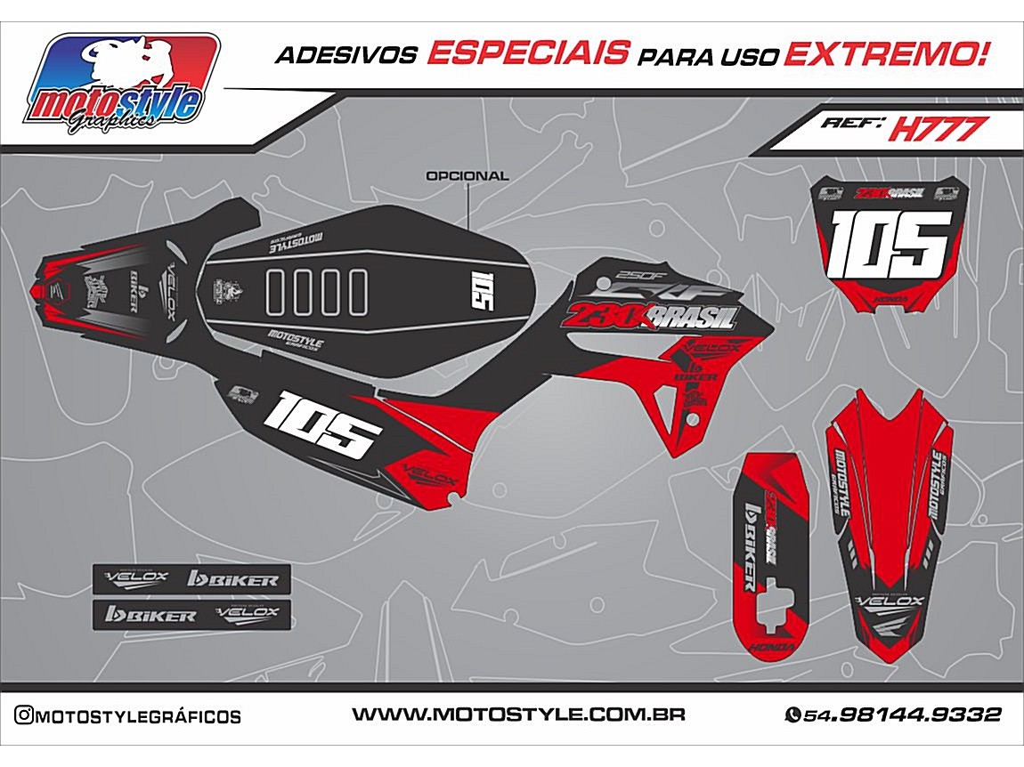 H777 GRÁFICO ADESIVO HONDA CRF 250F
