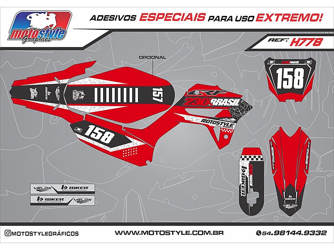 H778 GRÁFICO ADESIVO HONDA CRF 250F