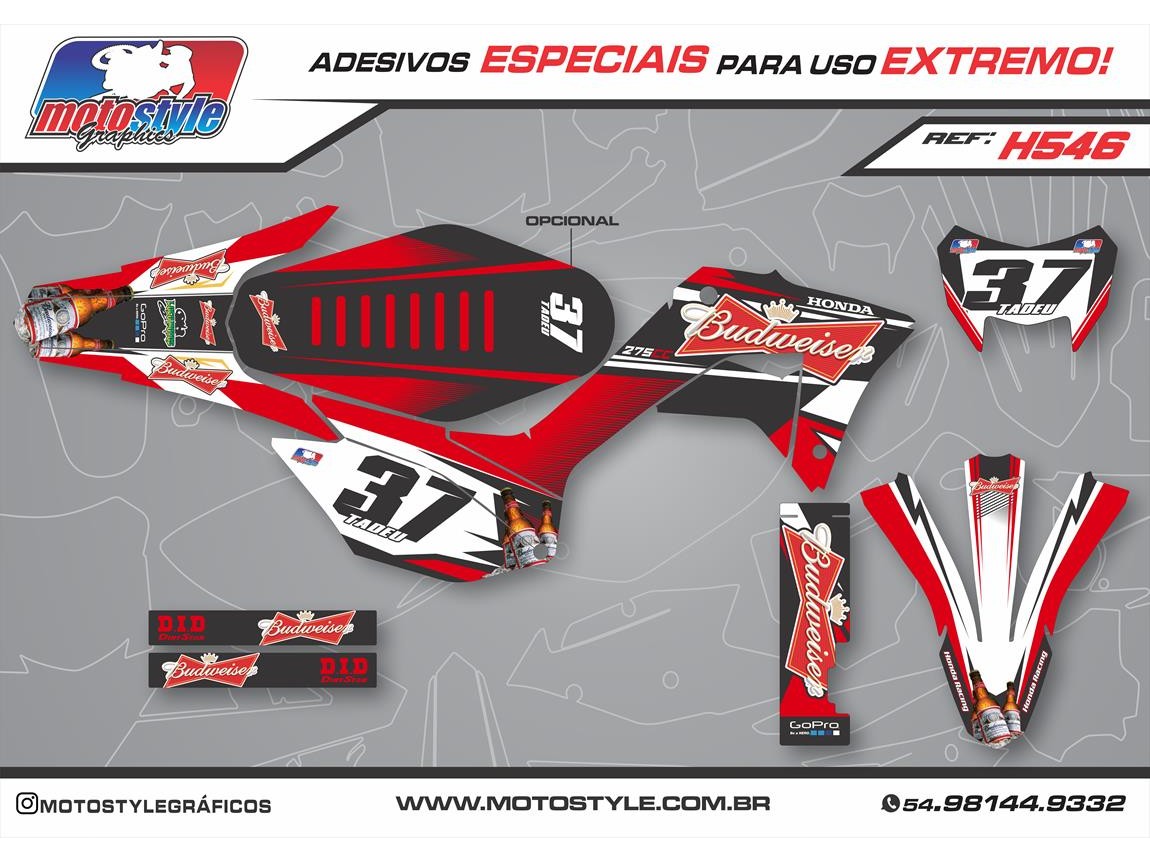 H546 GRÁFICO ADESIVO HONDA CRF 250F