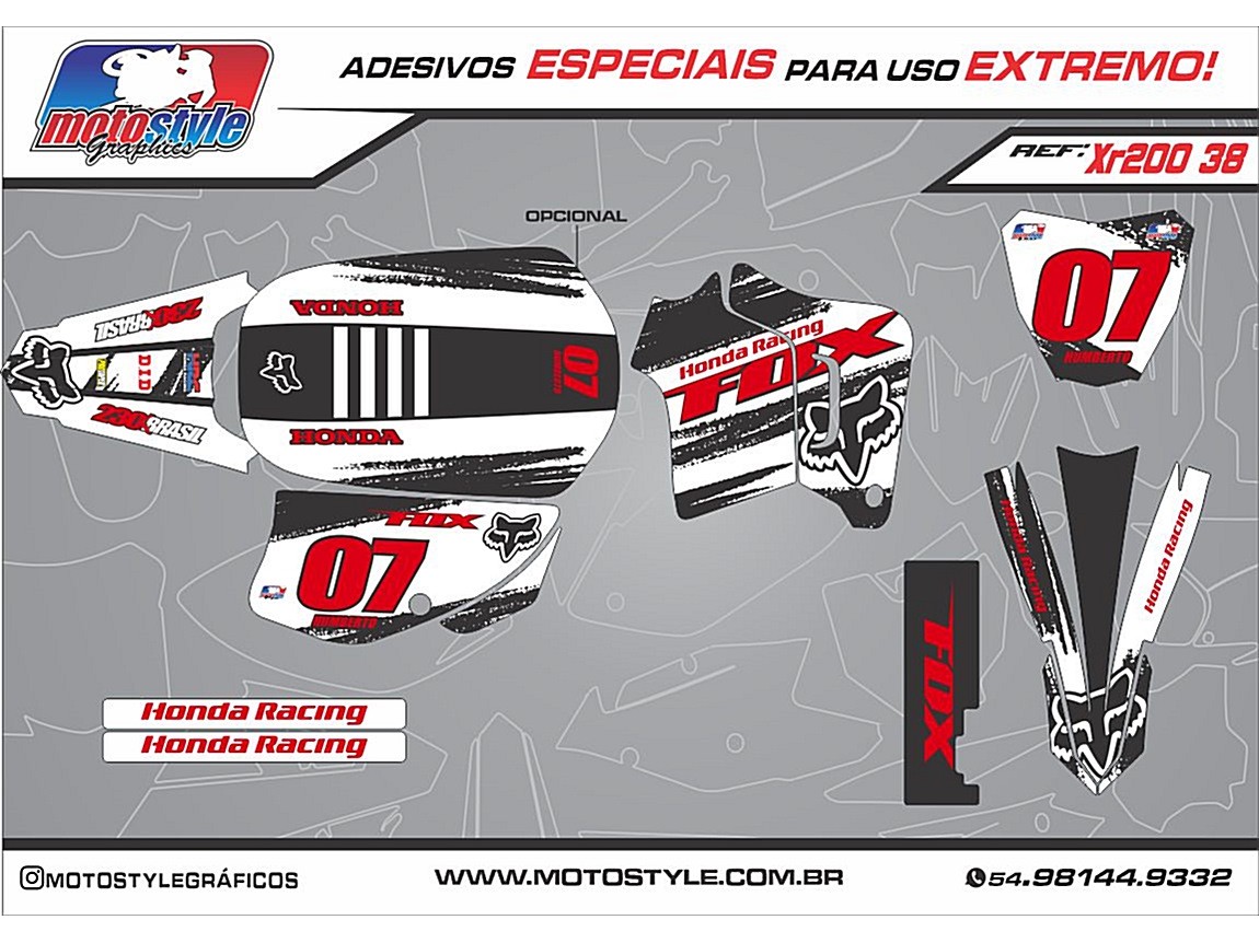 XR 038 GRÁFICO ADESIVO HONDA XR200